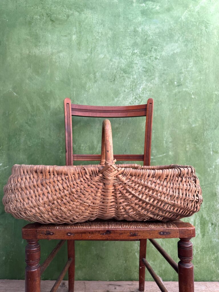 French vintage gathering basket